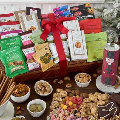 - Exclusive Holiday Gourmet Snack Basket | Luxurious Christmas Basket