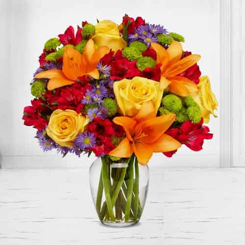 Bursting Flower Bouquet - Happy Birthday Mom Flowers