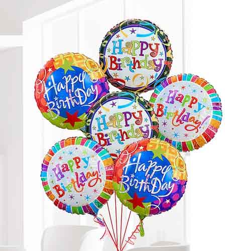 Birthday Mylar Balloons-Happy Birthday Balloon Bouquet