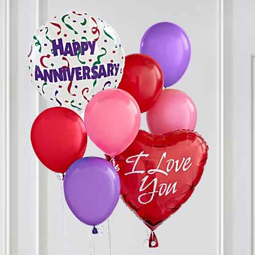 Anniversary Balloons-Anniversary Baloon Bouquet Send