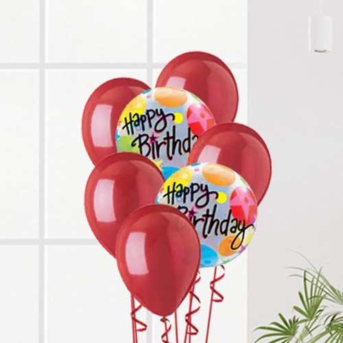 Red Birthday Ballon Bouquet-Balloons To Send USA