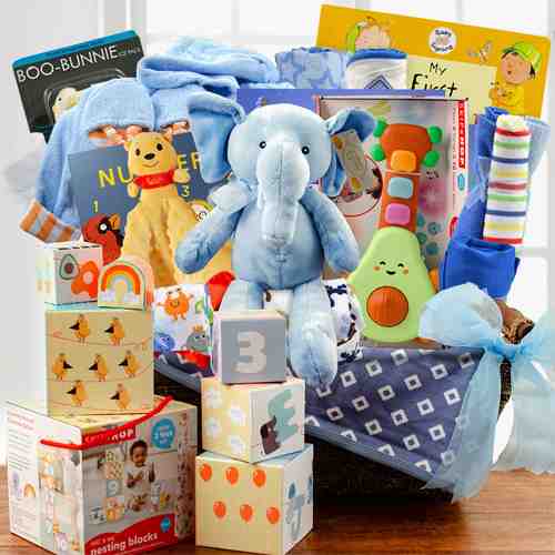 Baby Gifts Set, Keepsake Set,New Born Baby Gift,Unique Present for Baby  Shower & Newborn Lovey (Elephant Baby Comforter & Bear Socks) : Buy Online  at Best Price in KSA - Souq is
