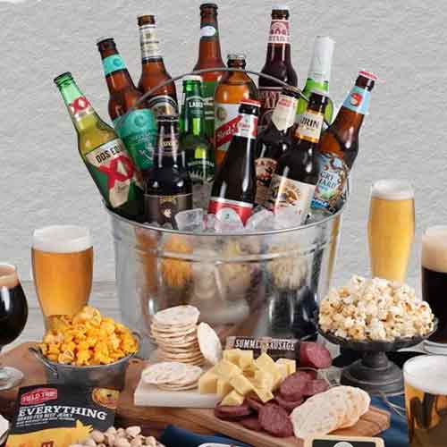 Beer And Snacks Hamper-send beer gift basket to Georgia