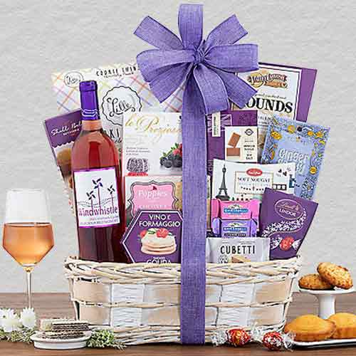 Windwhistle Wine Gift Basket-Holiday Wine Basket Delivery Texas