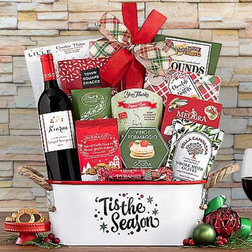 - Christmas Wine Baskets For Wine Lovers | Elegant Holiday Wine Basket