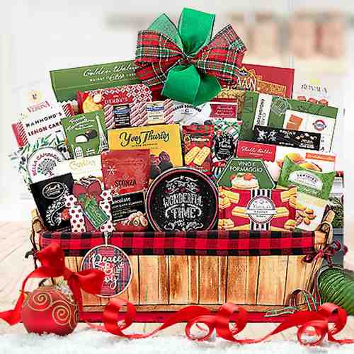 Christmas Delights Wine Gift Basket – Christmas gift baskets – New