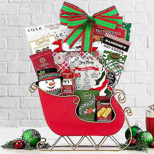 Christmas Sleigh Hamper-Non Alcoholic Christmas Gift Baskets Maine