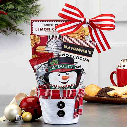 Snowman Surprise-Non Alcoholic Christmas Gift Baskets North Carolina