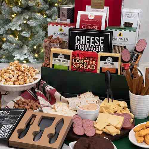 Ultimate Holiday Cheese Basket-Christmas Gourmet Gift Baskets Colorado