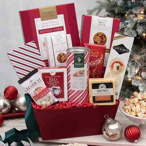 Holiday Snacks Hamper-Christmas Gourmet Gift Baskets Michigan