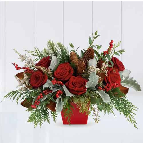 Rose Centerpiece Red Christmas Flower Usa Usa