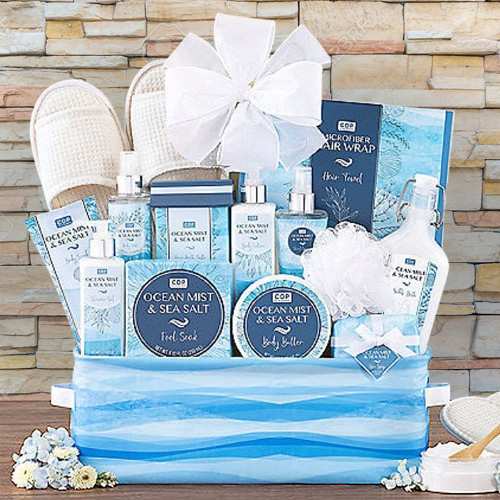 - Pampering Spa Gift Basket Delivery | Ocean Mist N Sea Salt Spa Basket