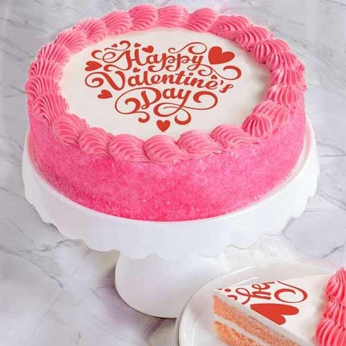 - Online Valentine's Day Cake For Her | Pink Valentine Cake