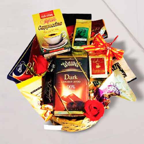 Dark Chocolate And Coffee Hamper-Gourmet Coffee Gift Baskets